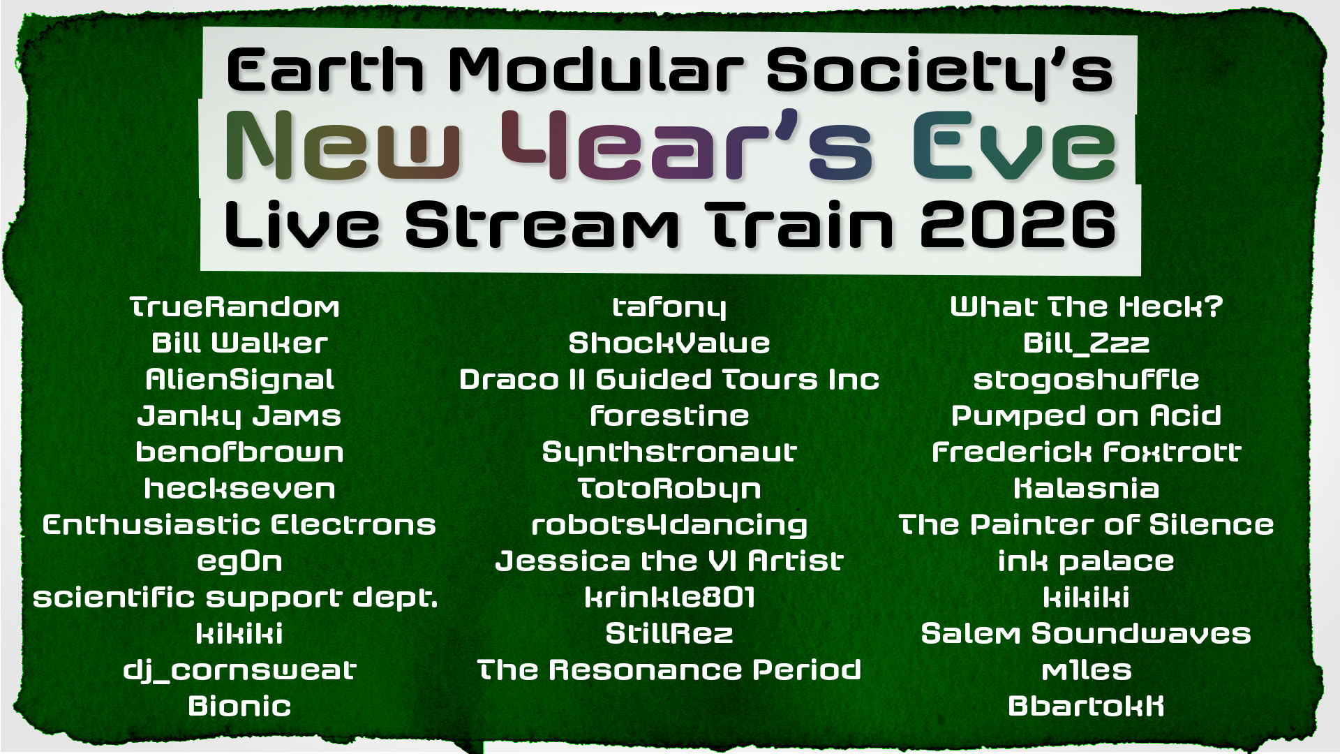 NYE 2026 Stream Train Final Lineup